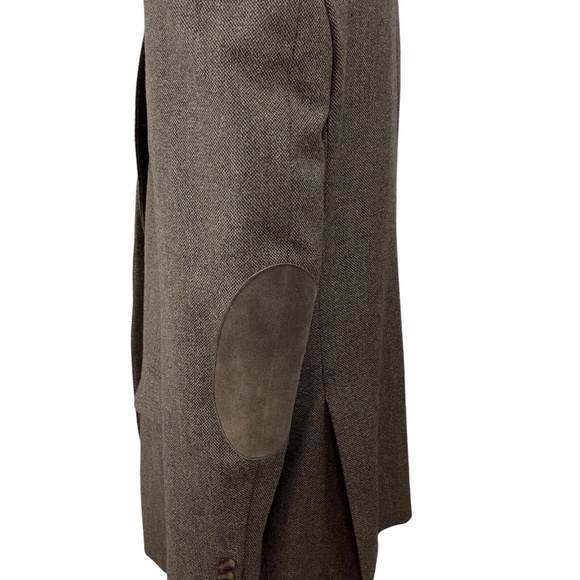Andrew Fezza Brown Tweed Patch Elbow Blazer Wool Silk Nylon Blend Mens 44L - Picture 11 of 15